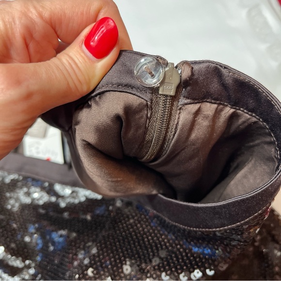 NEW H&M BROWN Sequined PANTS womens Size 14 formal Party Cocktail wide Flowy leg - Picture 10 of 16